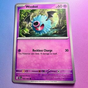 woobat - 032/091 (common) — pokemon: paldean fates